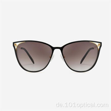 Eckige Cat Eye Metall Damensonnenbrille